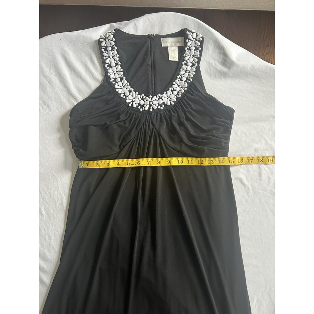 Soft Surroundings Beaded Ruched Jersey Maxi Dress Womens Size 8 Black Classic - Picture 7 of 8